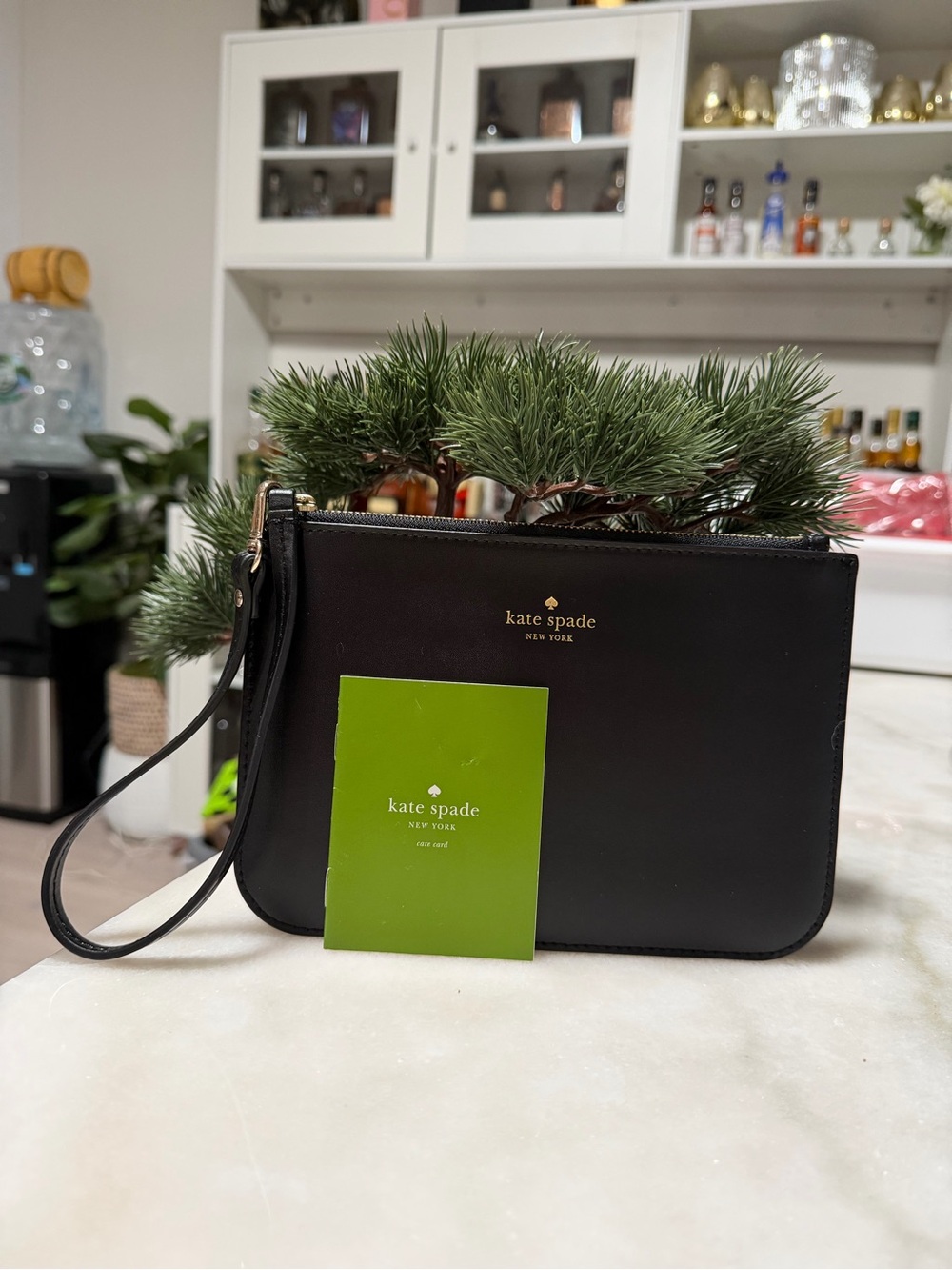 kate spade Black Leather Wristlet with booklet